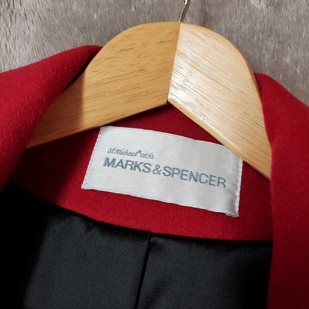 Marks & Spencer Bold Red Pea Coat LIKE NEW - Picture 5 of 13